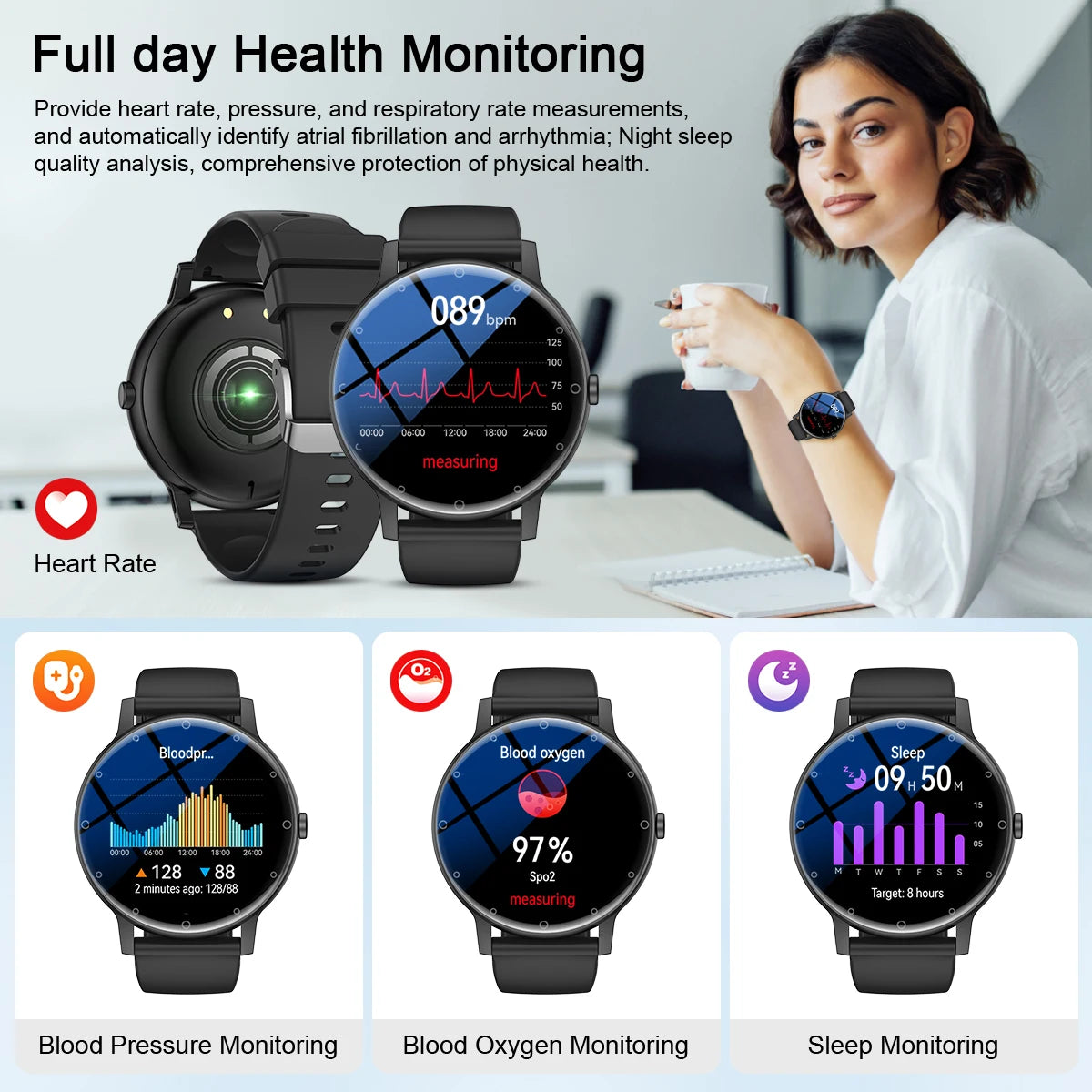 Montre Connectée LIGE Sport 618- Bluetooth Call &  Suivi Santé Intégral
