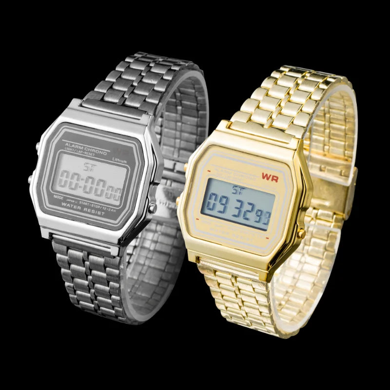 Montre Digitale Rétro en Acier – Style Business & Sport (Modèle w901)