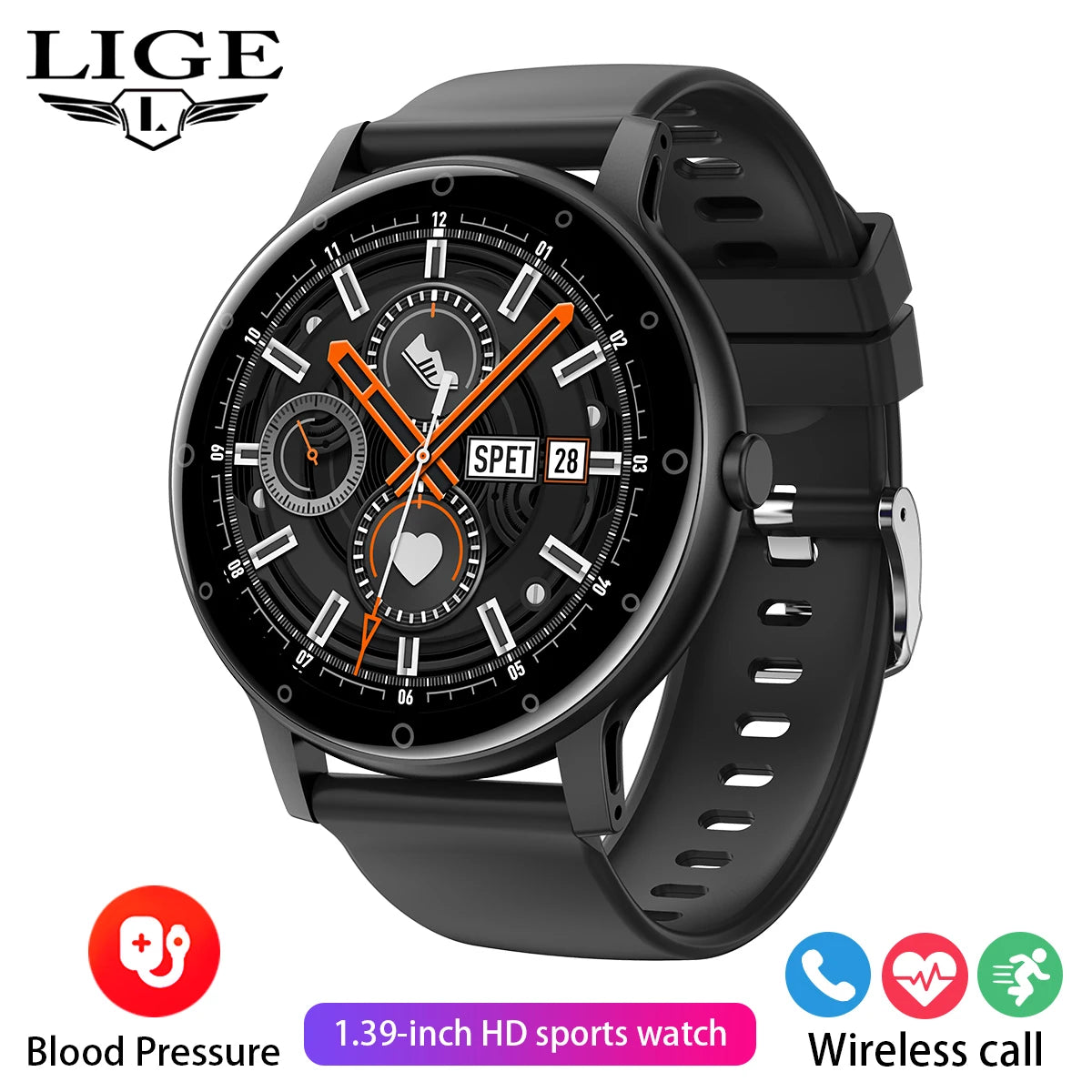 Montre Connectée LIGE Sport 618- Bluetooth Call &  Suivi Santé Intégral