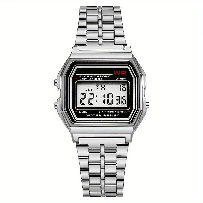 Montre Digitale Rétro en Acier – Style Business & Sport (Modèle w901)