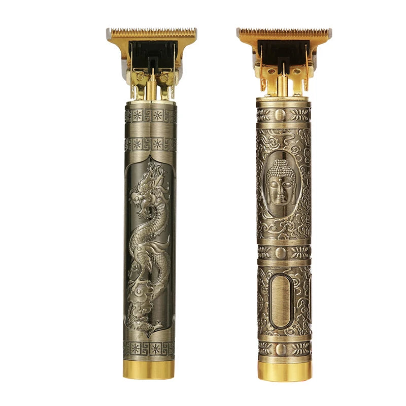 Tondeuse à cheveux électrique en métal léger avec gravure de Bouddha traditionnel, marque TOUT PROMESSE.