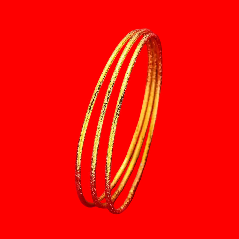Ensemble de 3 bracelets joncs haut de gamme QEENKISS en or 24 carats, d'un diamètre de 60mm et 62mm, parfaits pour une mariée ou un cadeau de luxe - Collection TOUT PROMESSE.